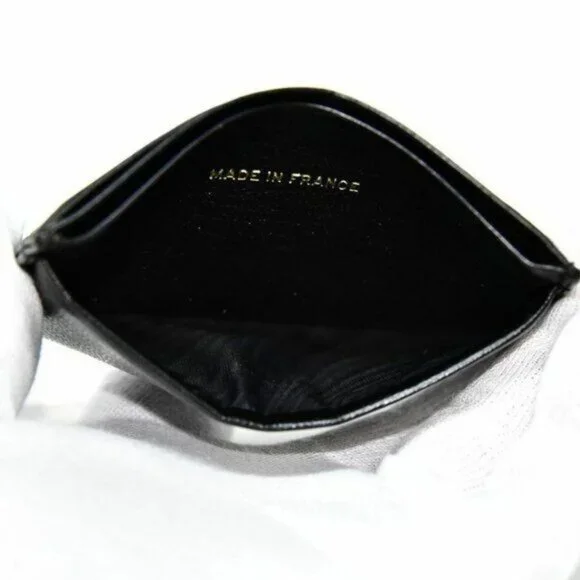 Authentic CHANEL CC Grained Leather Classic Card Holder Case Wallet Gold Black - Picture 5 of 11